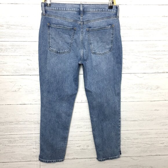 Old Navy Women's Jeans Boyfriend Mid Rise Frayed Hems size 2 length 26" - Picture 2 of 7